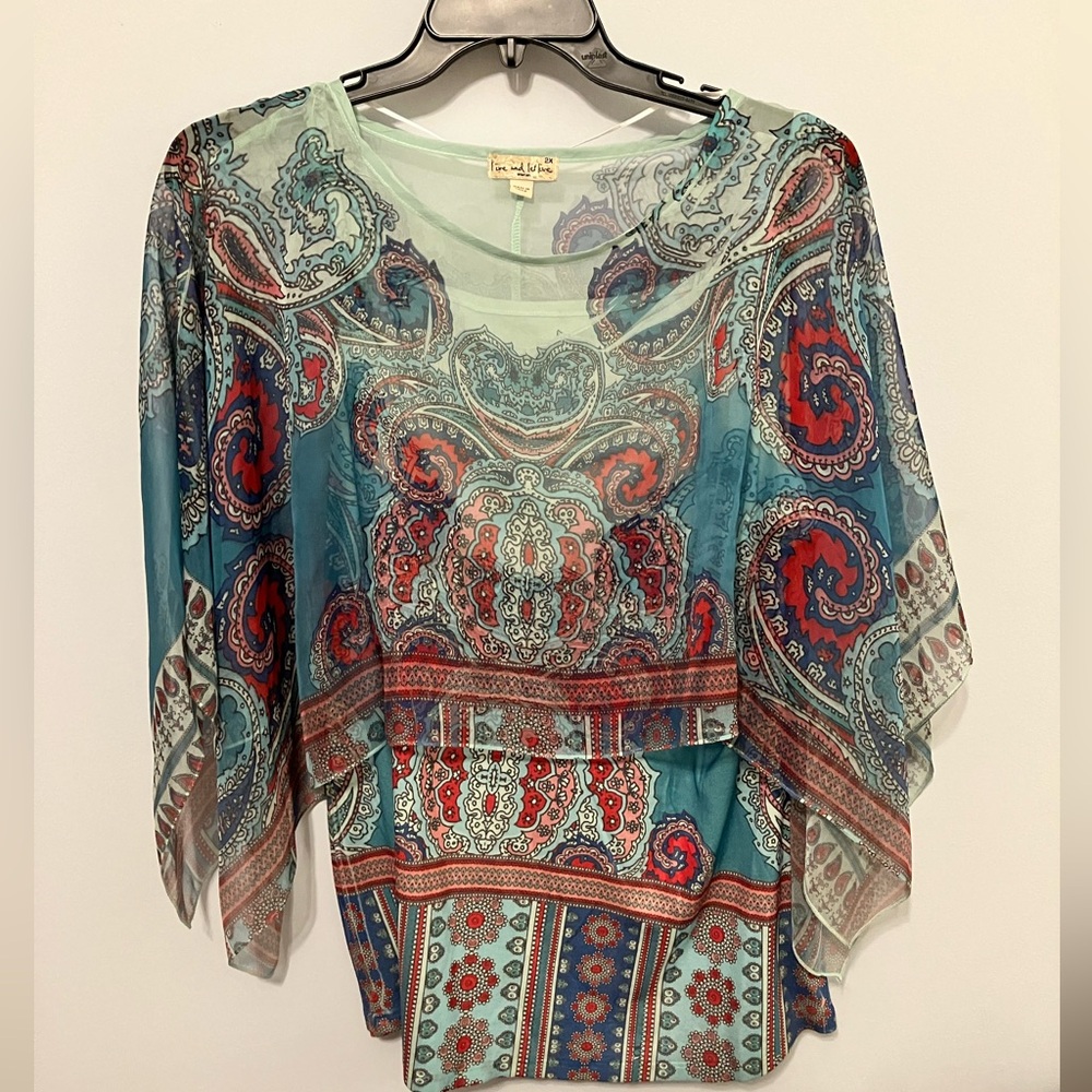 Gorgeous Set Two-piece tank with cape overlay. Plus 2X.